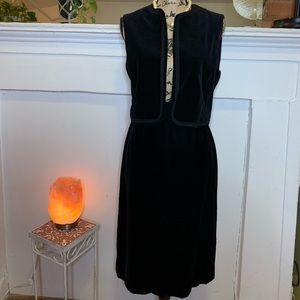 Vintage black velvet skirt and vest | 1970’s-80’s